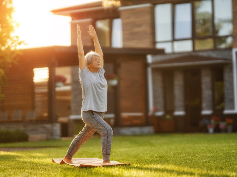 mature woman doing exercise